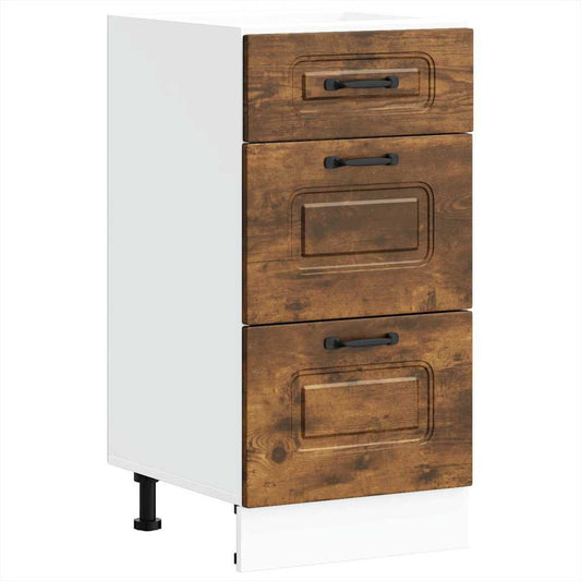 vidaXL Kitchen Base Cabinet "Kalmar" Smoked Oak Engineered Wood