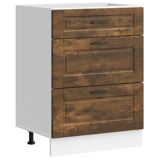 vidaXL Kitchen Base Cabinet "Porto" Smoked Oak Engineered Wood