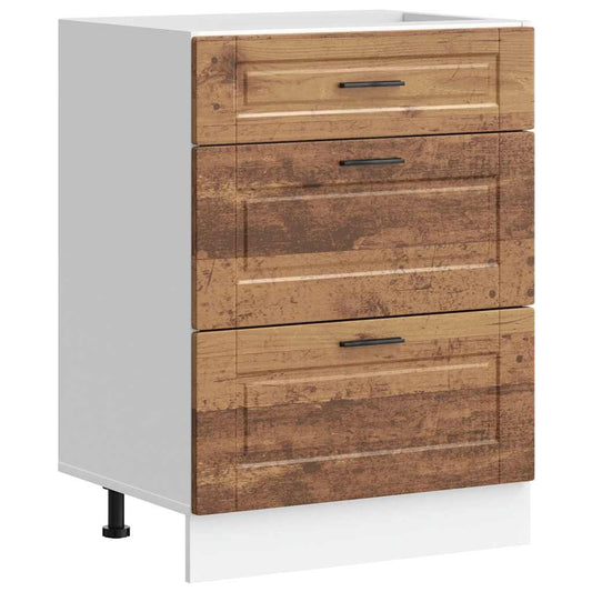 vidaXL Kitchen Base Cabinet "Porto" Old Wood Engineered Wood