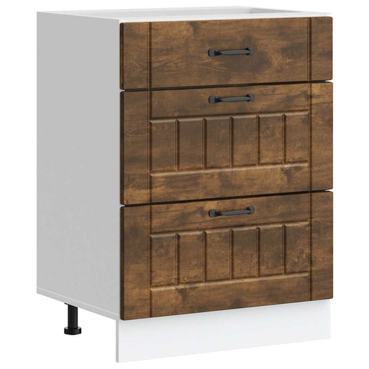 vidaXL Kitchen Base Cabinet "Lucca" Smoked Oak Engineered Wood
