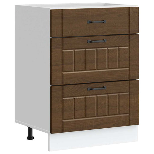 vidaXL Kitchen Base Cabinet "Lucca" Brown Oak Engineered Wood