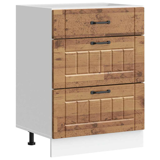 vidaXL Kitchen Base Cabinet "Lucca" Old Wood Engineered Wood