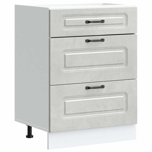 vidaXL Kitchen Base Cabinet "Kalmar" Concrete Grey Engineered Wood