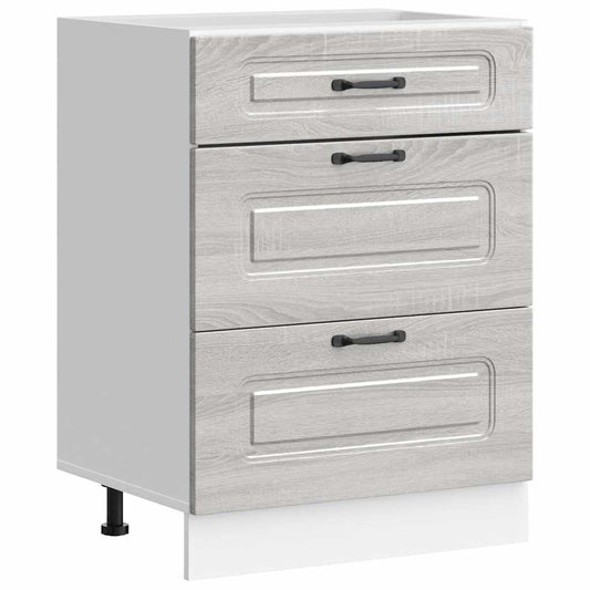 vidaXL Kitchen Base Cabinet "Kalmar" Grey Sonoma Engineered Wood
