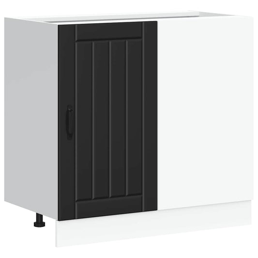vidaXL Kitchen Base Cabinet "Lucca" Black Engineered Wood