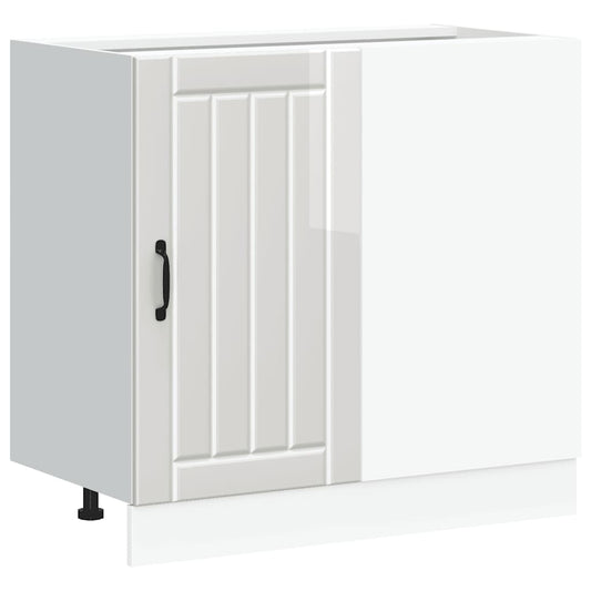 vidaXL Kitchen Base Cabinet "Lucca" High Gloss White Engineered Wood