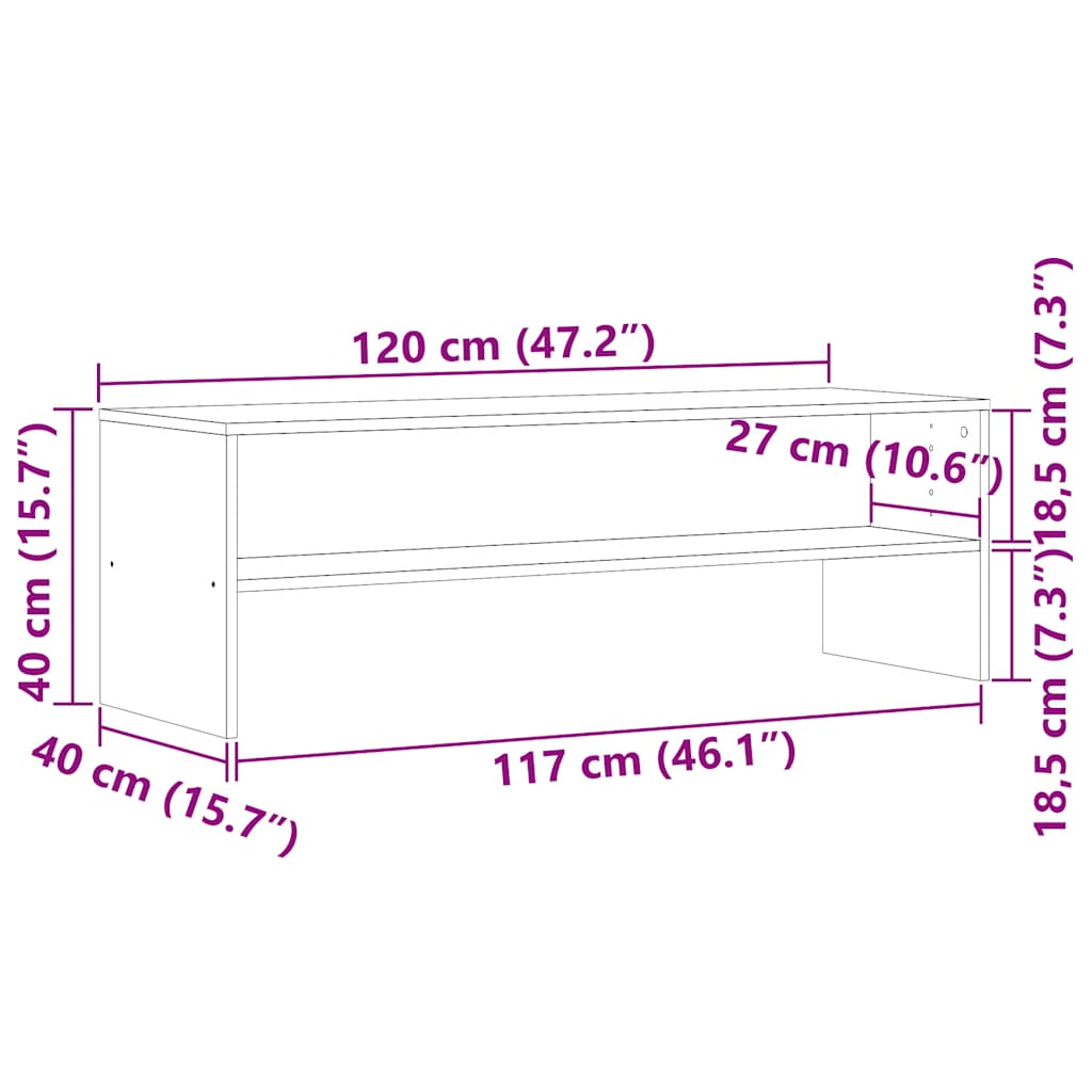 vidaXL TV Cabinet Old Wood 120x40x40 cm Engineered Wood