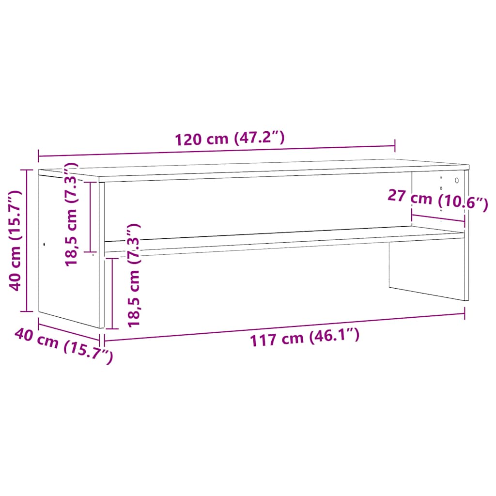 vidaXL TV Cabinet Artisian Oak 120x40x40 cm Engineered Wood