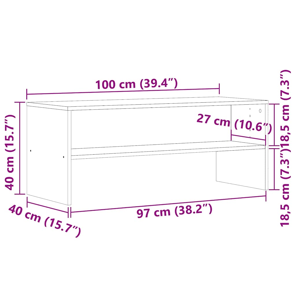 vidaXL TV Cabinet Artisan Oak 100x40x40 cm Engineered Wood