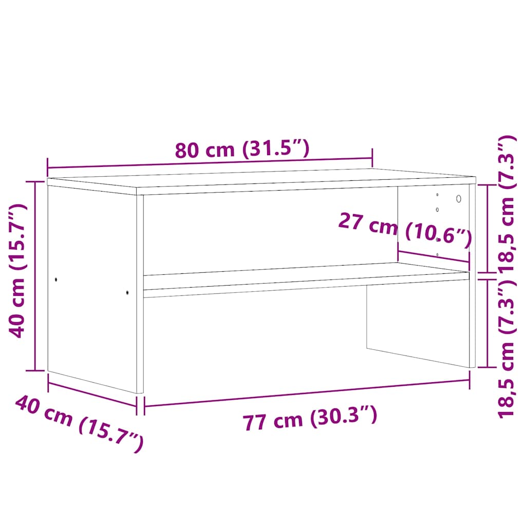 vidaXL TV Cabinet Old Wood 80x40x40 cm Engineered Wood