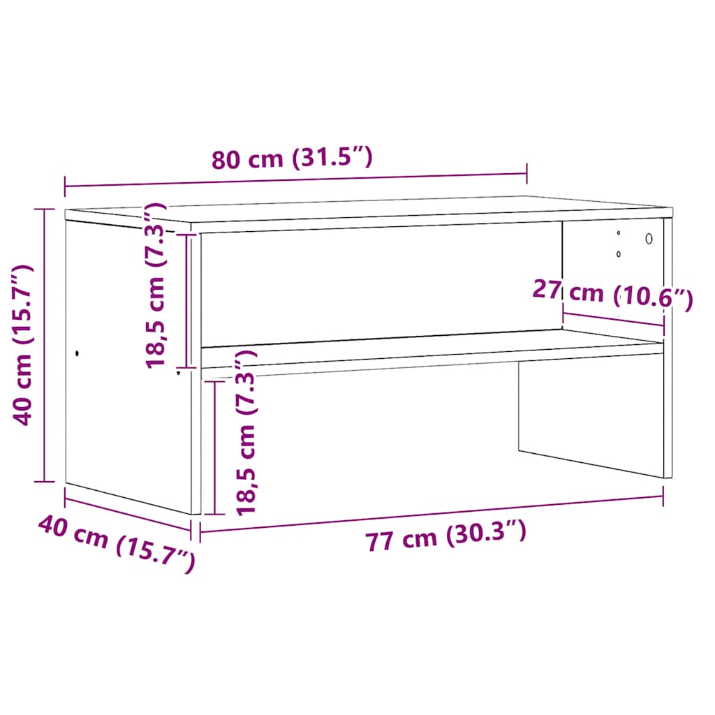 vidaXL TV Cabinet Artisan Oak 80x40x40 cm Engineered Wood