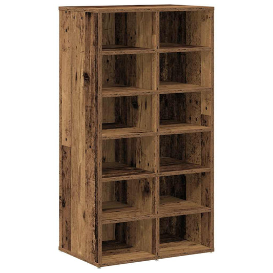vidaXL Shoe Rack Old Wood 54x34x100,5 cm Engineered Wood