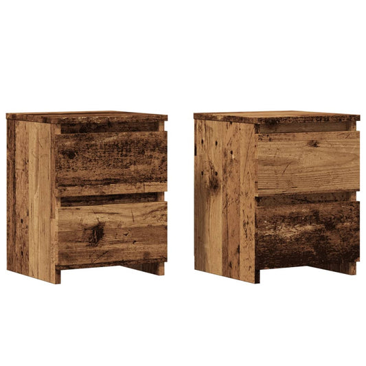 vidaXL Bedside Cabinets 2 pcs Old Wood 30x30x40 cm Engineered Wood