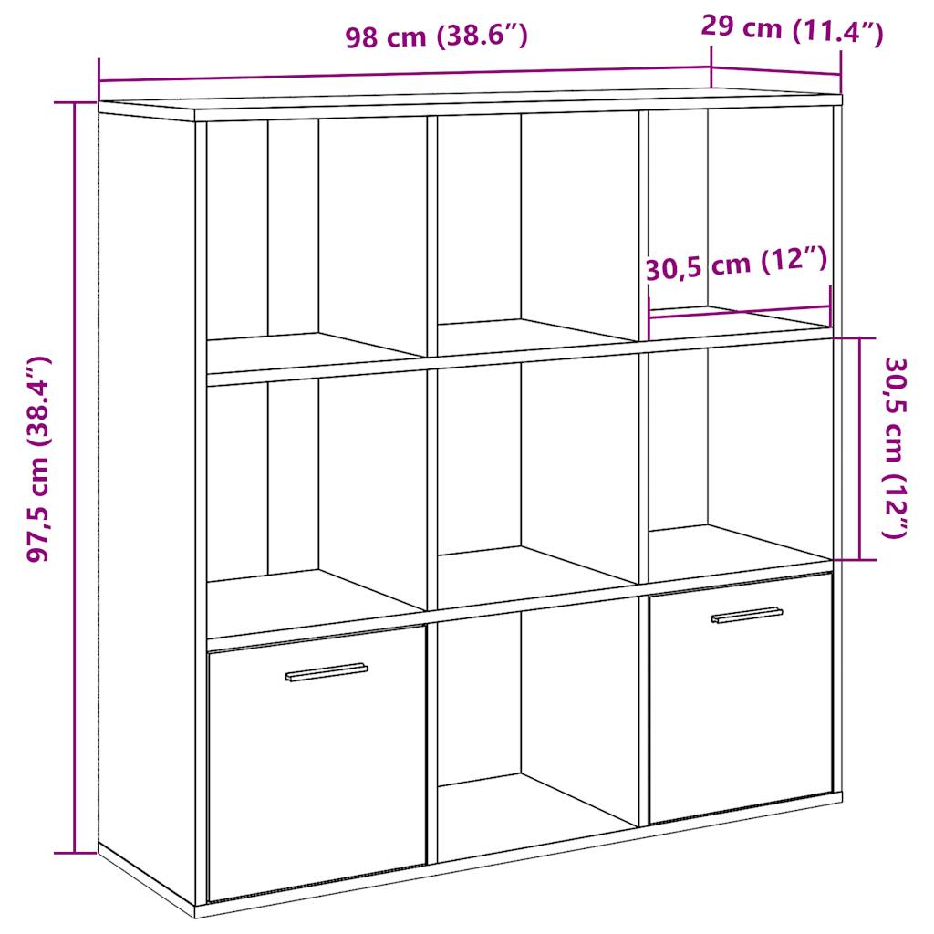 vidaXL Book Cabinet Old Wood 98x29x97,5 cm Engineered Wood