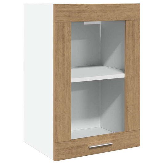 vidaXL Hanging Glass Cabinet "Lyon" Artisan Oak 40x31x60 cm Engineered Wood