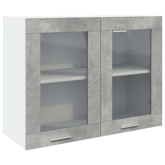 vidaXL Hanging Glass Cabinet "Lyon" Concrete Grey 80x31x60 cm