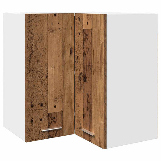 vidaXL Hanging Corner Cabinet "Lyon" Old Wood 57x57x60 cm Engineered Wood