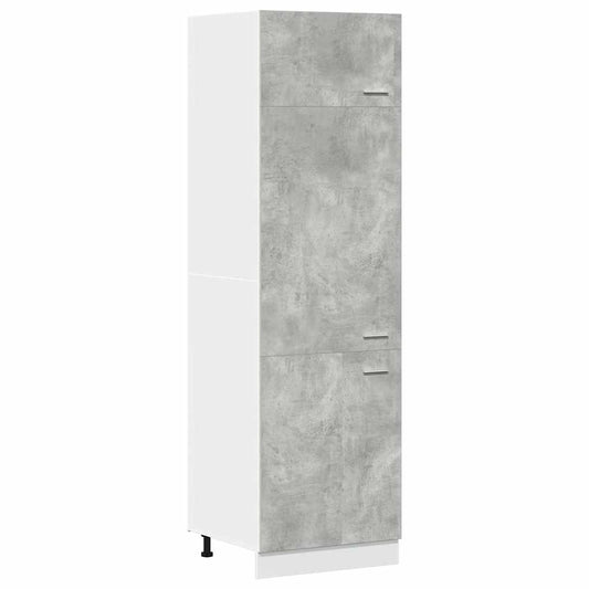 vidaXL Refrigerator Cabinet "Lyon" Concrete Grey 60x57x207 cm Engineered Wood