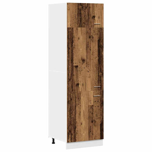 vidaXL Refrigerator Cabinet "Lyon" Old Wood 60x57x207 cm Engineered Wood