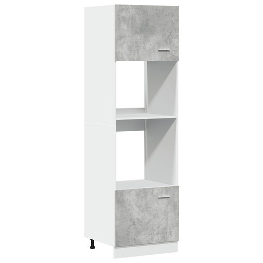 vidaXL Microwave Cabinet "Lyon" Concrete Grey 60x57x207 cm Engineered Wood