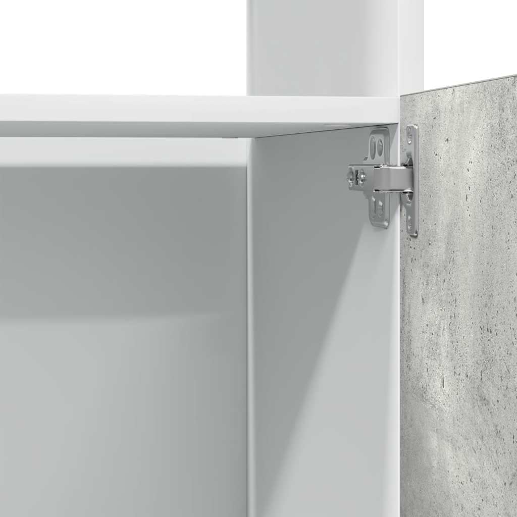 vidaXL Microwave Cabinet "Lyon" Concrete Grey 60x57x207 cm Engineered Wood