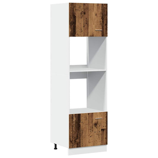 vidaXL Microwave Cabinet "Lyon" Old Wood 60x57x207 cm Engineered Wood