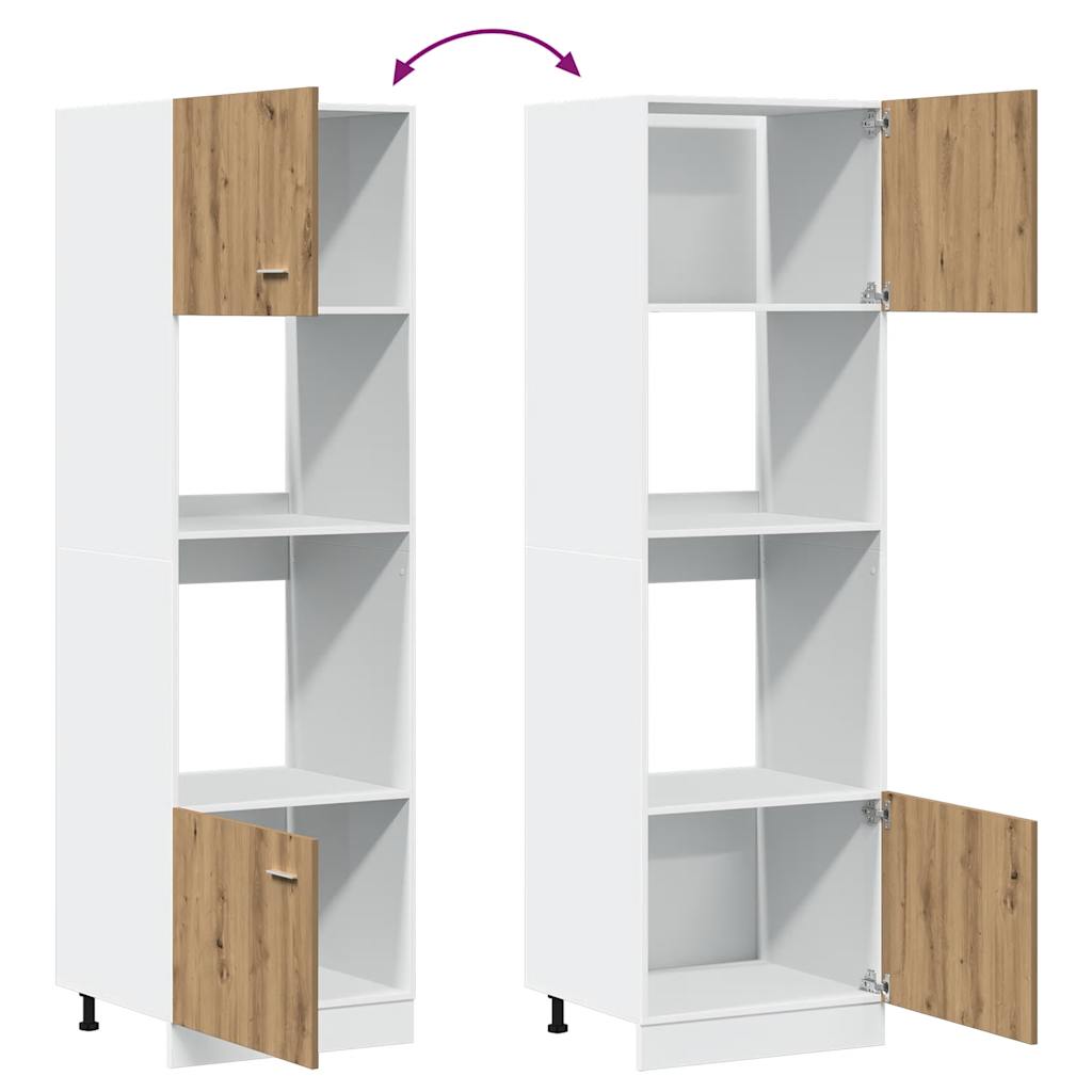 vidaXL Microwave Cabinet "Lyon" Artisan Oak 60x57x207 cm Engineered Wood