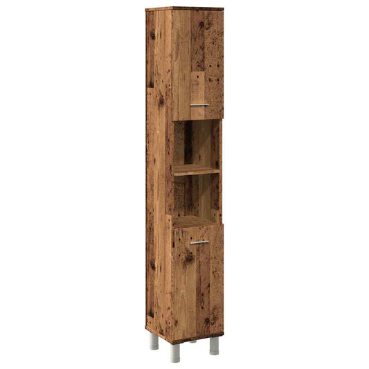 vidaXL Bathroom Cabinet Old Wood 30x30x179 cm Engineered Wood