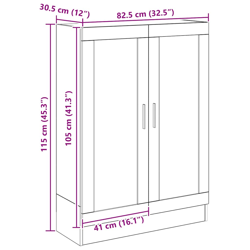 vidaXL Book Cabinet Artisan Oak 82,5x30,5x115 cm Engineered Wood