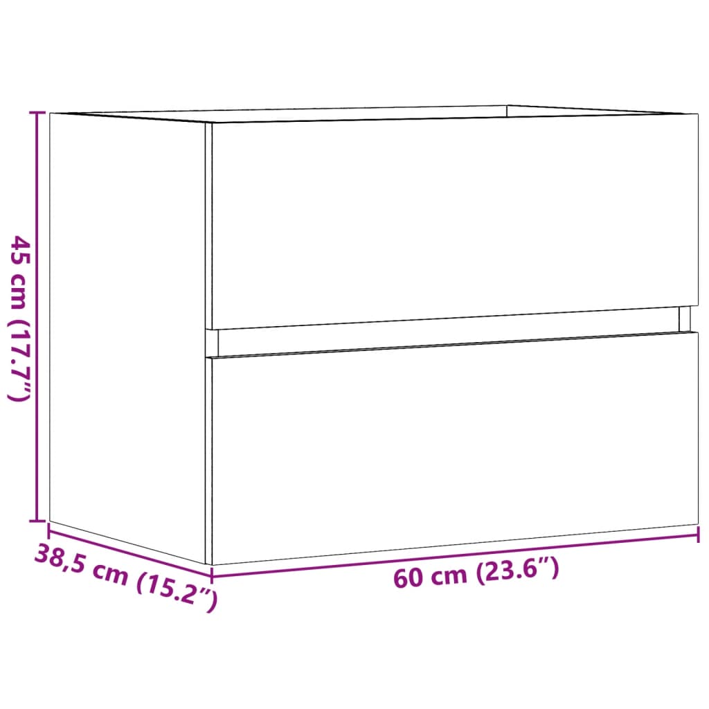 vidaXL Bathroom Cabinet Concrete Grey 60x38,5x45 cm Engineered Wood