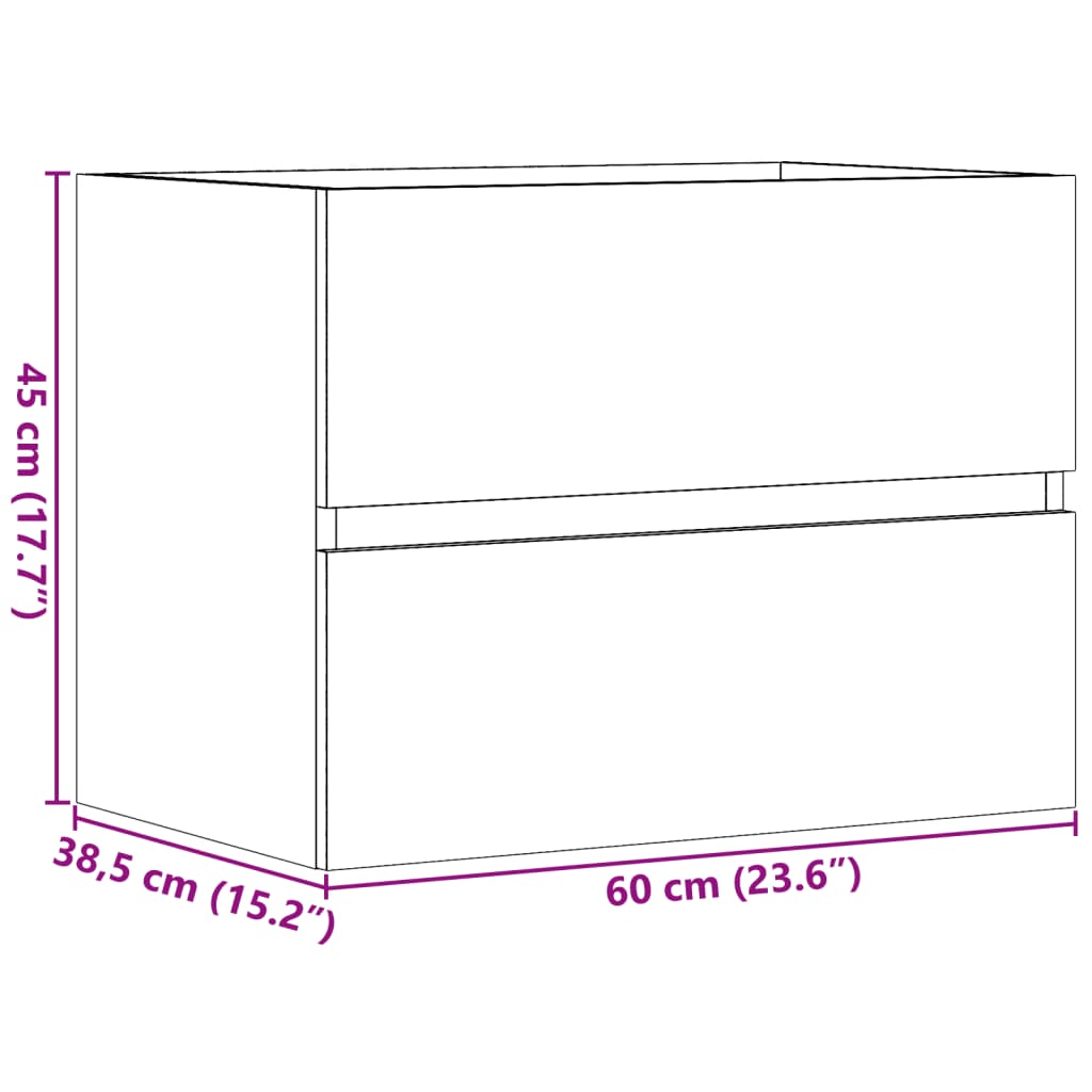 vidaXL Bathroom Cabinet Old Wood 60x38,5x45 cm Engineered Wood
