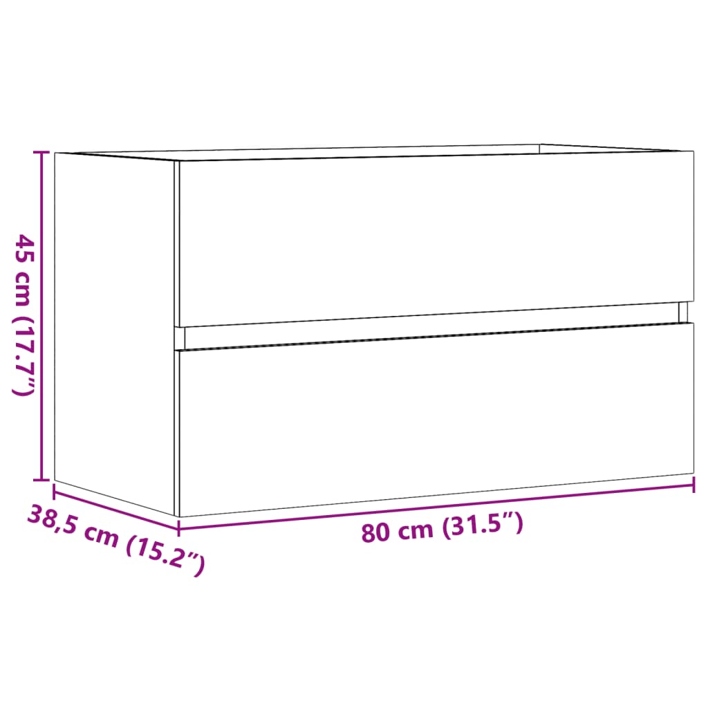 vidaXL Bathroom Hanging Cabinet Old Wood 80x38,5x45 cm Engineered Wood
