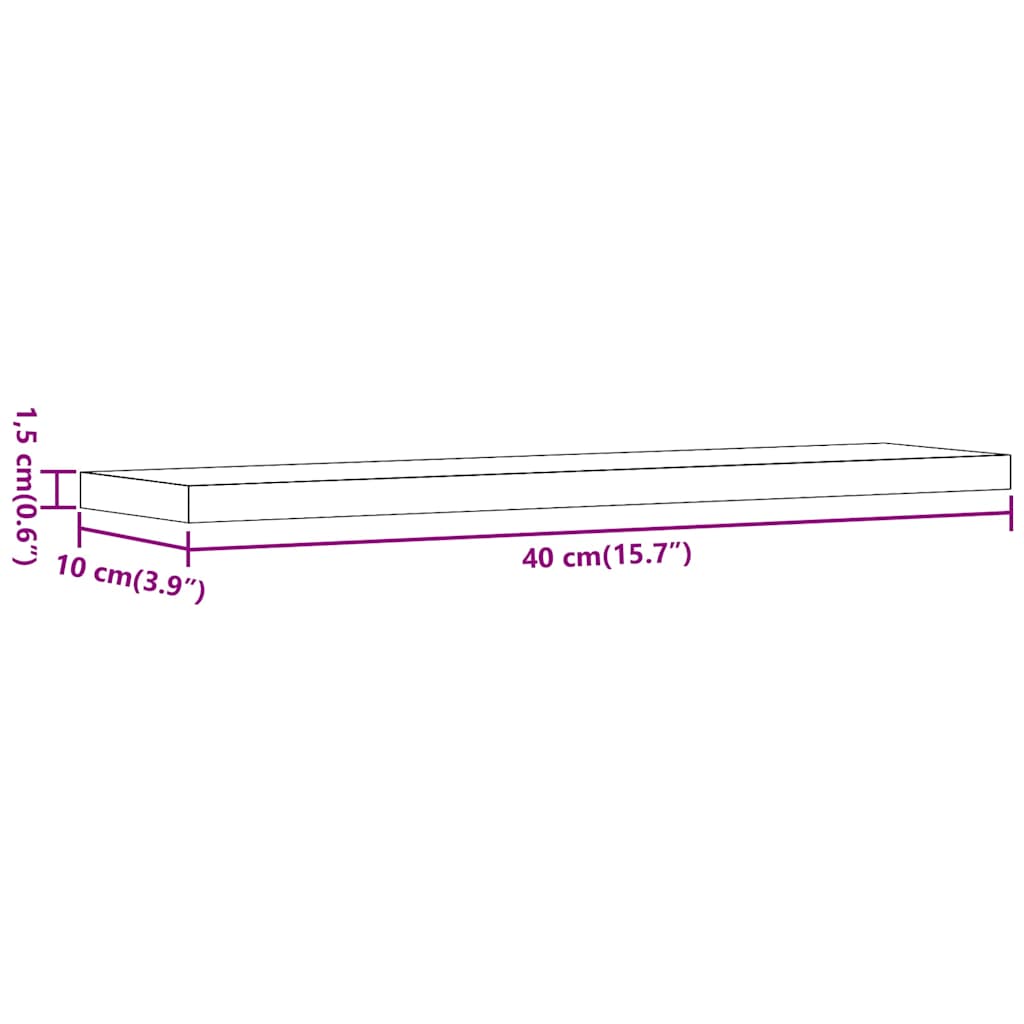 vidaXL Wall Shelves 4 pcs Artisan Oak 40x10x1,5 cm Engineered Wood