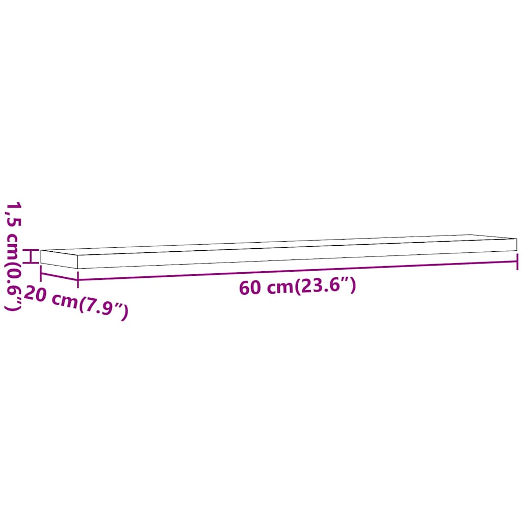 vidaXL Wall Shelves 4 pcs Artisan Oak 60x20x1,5 cm Engineered Wood