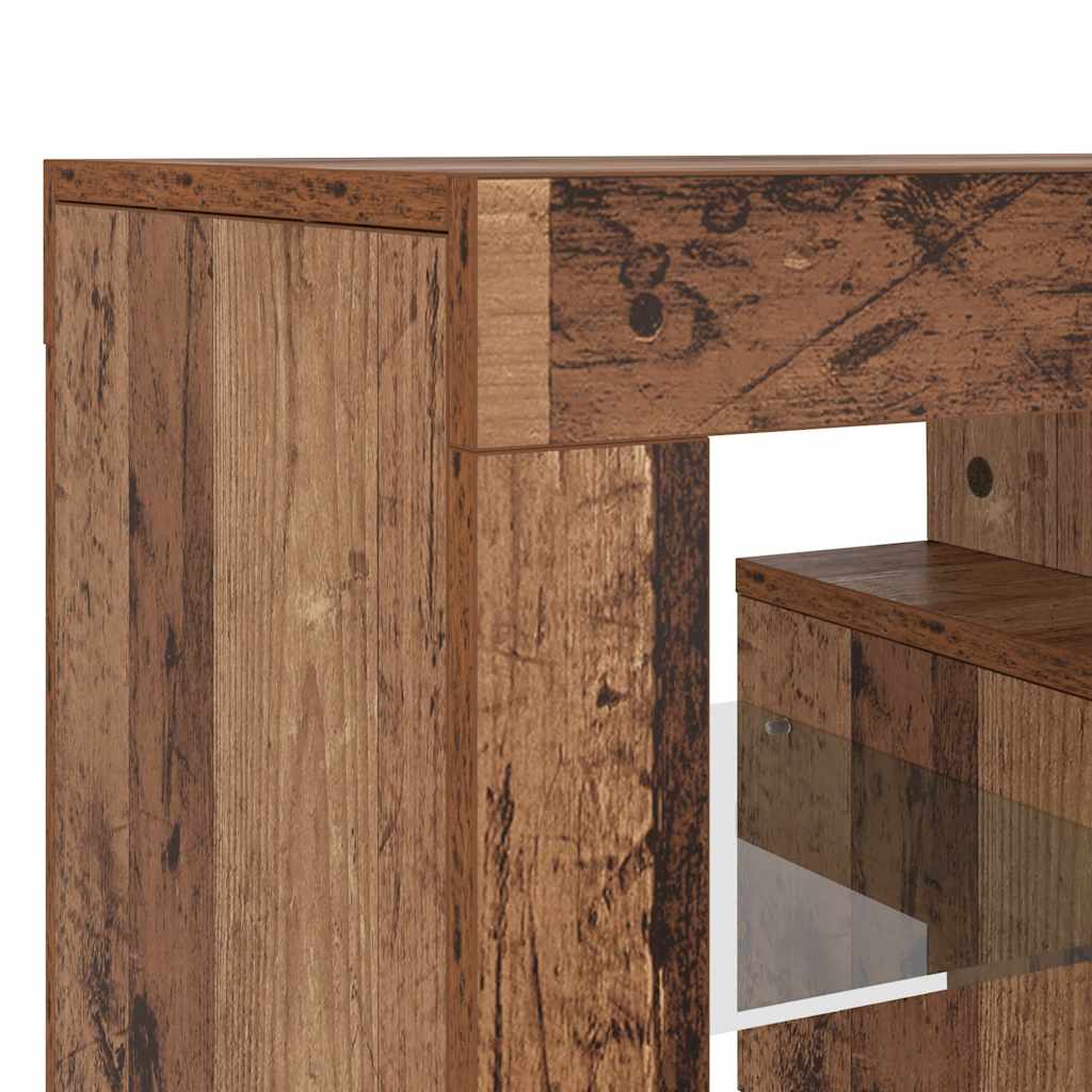 vidaXL TV Cabinet with LED Lights Old Wood 140x36.5x40 cm Engineered Wood