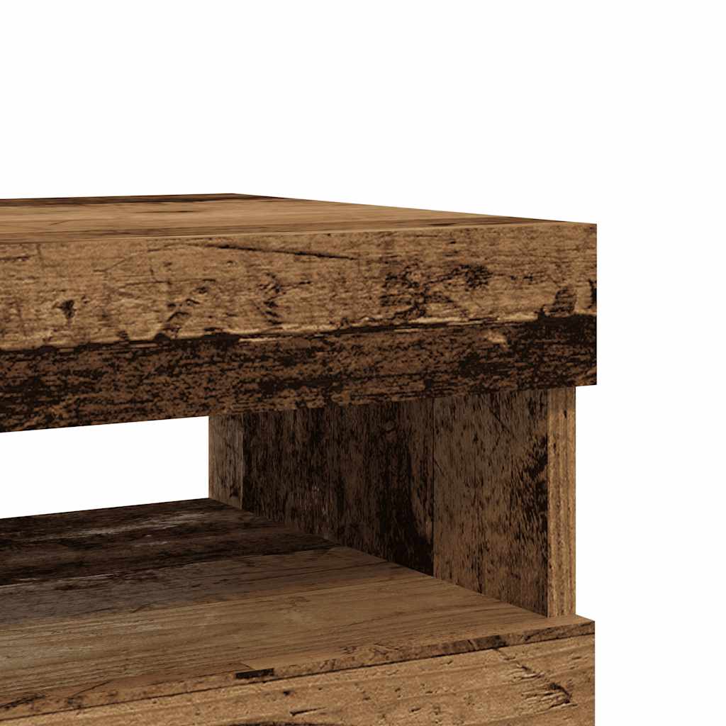 vidaXL 2 Piece TV Cabinet Set with LED Lights Old Wood Engineered Wood