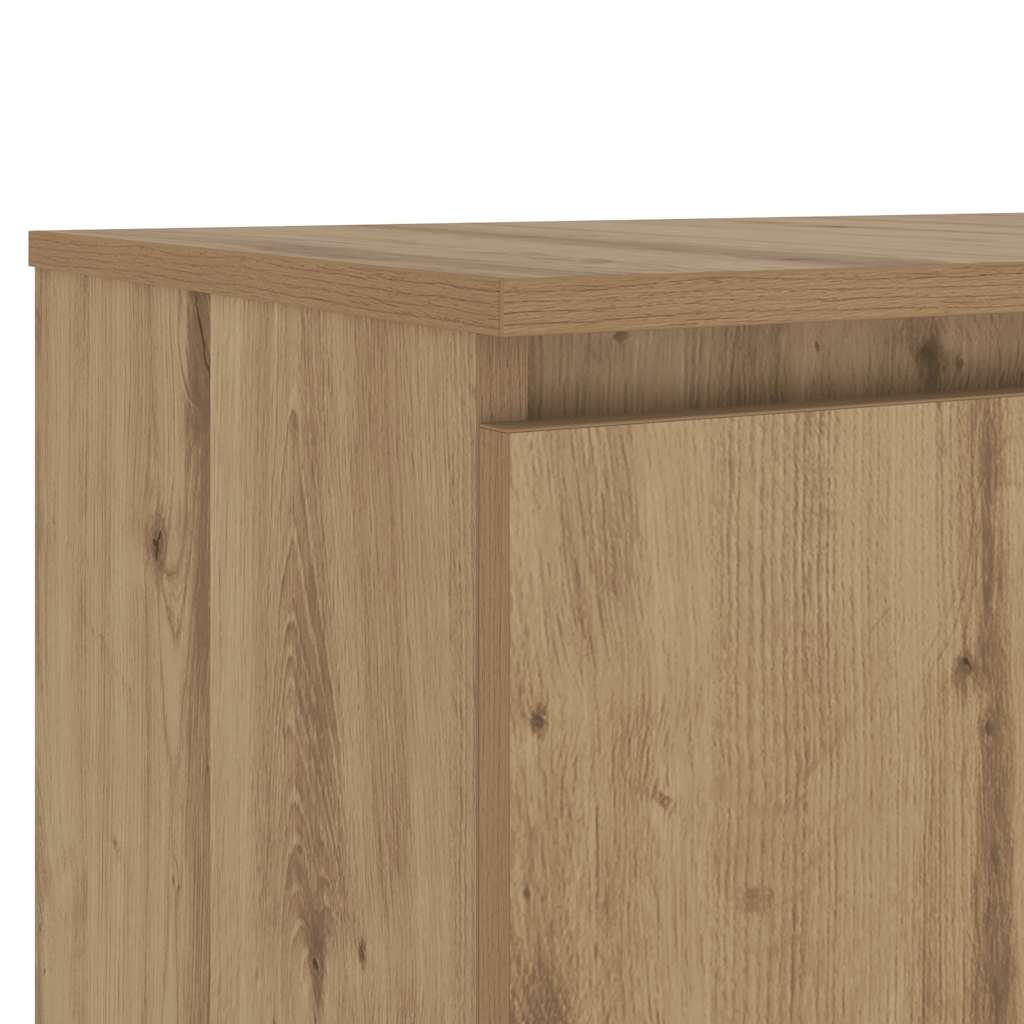 vidaXL TV Cabinet with LED Lights Artisian Oak 140x40x36 cm Engineered Wood