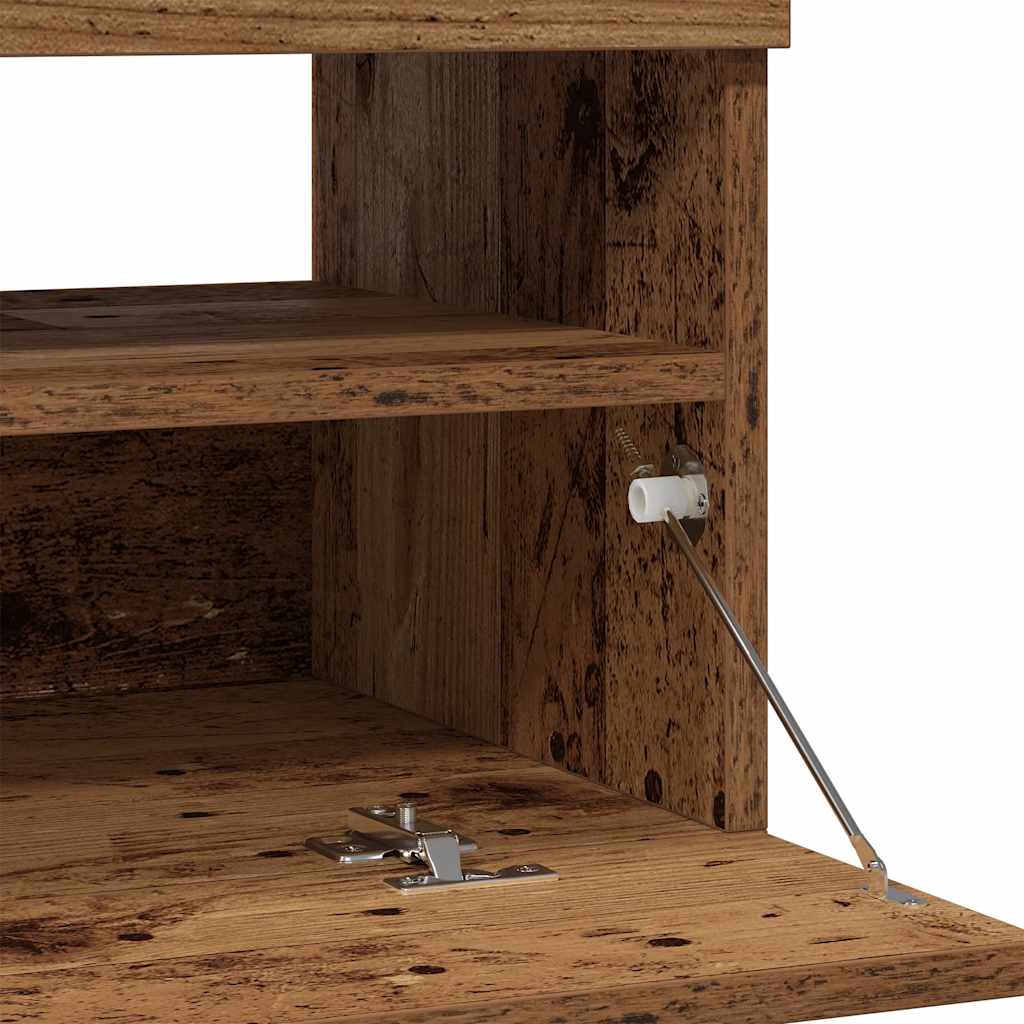 vidaXL TV Cabinet with LED Lights Old Wood 100x35x40 cm Engineered Wood