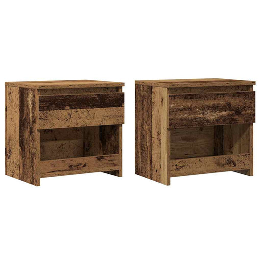 vidaXL Bedside Cabinets 2 pcs Old Wood 40x30x39 cm Engineered Wood