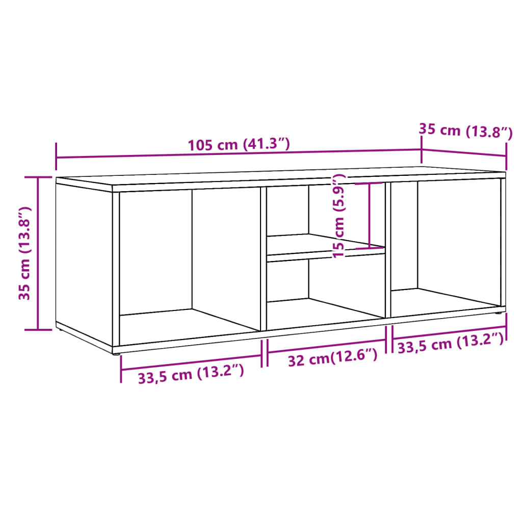 vidaXL Shoe Storage Bench Old Wood 102x35x35 cm Engineered Wood