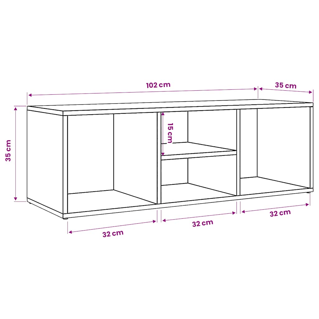 vidaXL Shoe Storage Bench Artisan Oak 102x35x35 cm Engineered Wood
