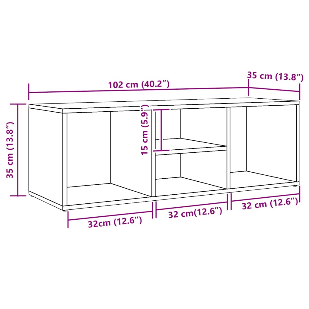 vidaXL Shoe Storage Bench Artisan Oak 102x35x35 cm Engineered Wood