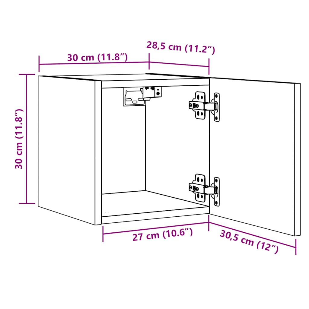 vidaXL Wall Mounted TV Cabinet Artisan Oak 30,5x30x30 cm