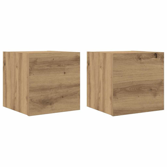 vidaXL 2 Piece Wall-mounted TV Cabinet Set Artisan Oak 30,5x30x30 cm