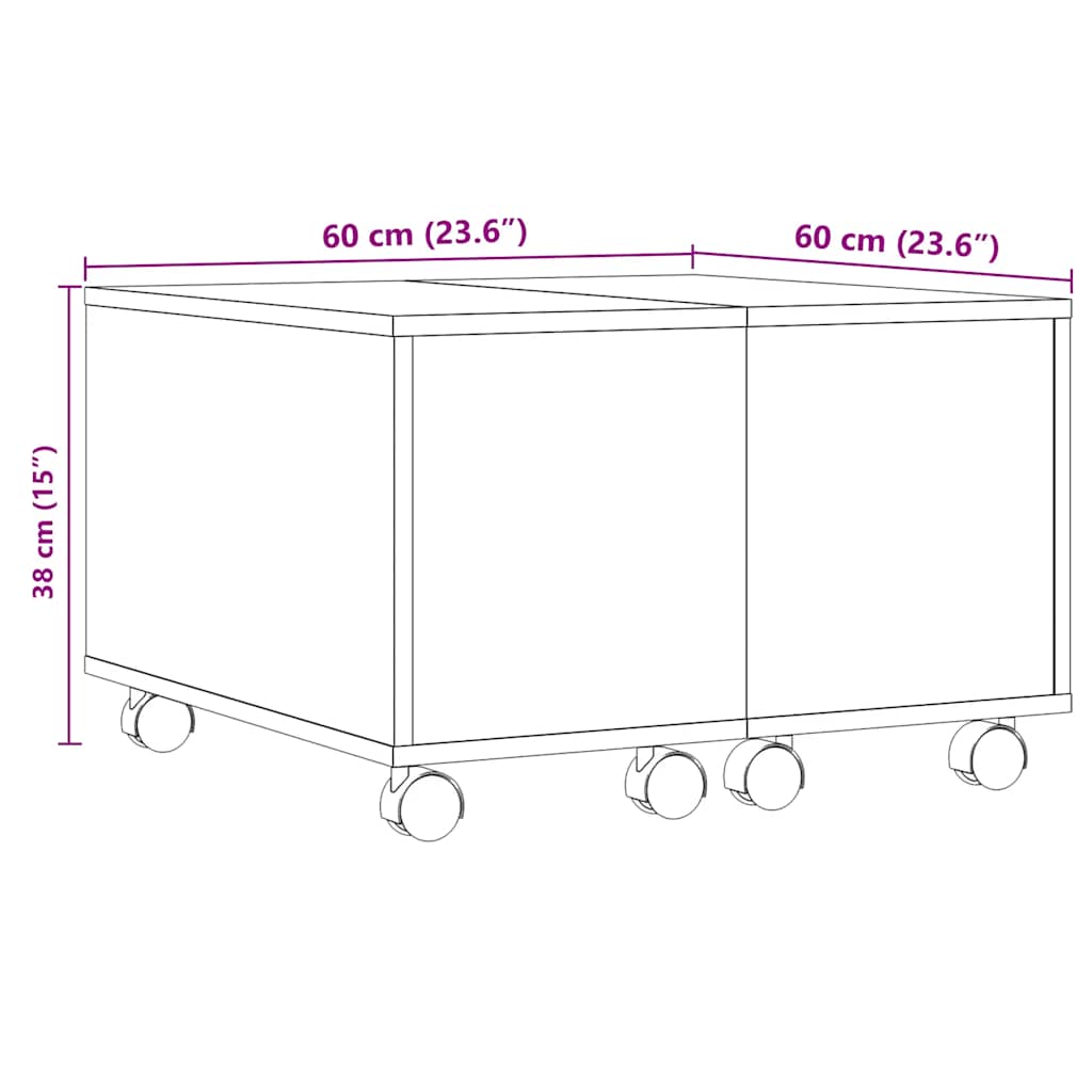 vidaXL Coffee Table Old Wood 60x60x38 cm Engineered Wood
