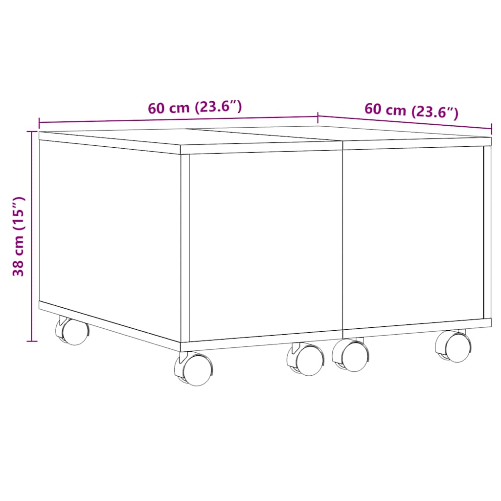 vidaXL Coffee Table Artisan Oak 60x60x38 cm Engineered Wood