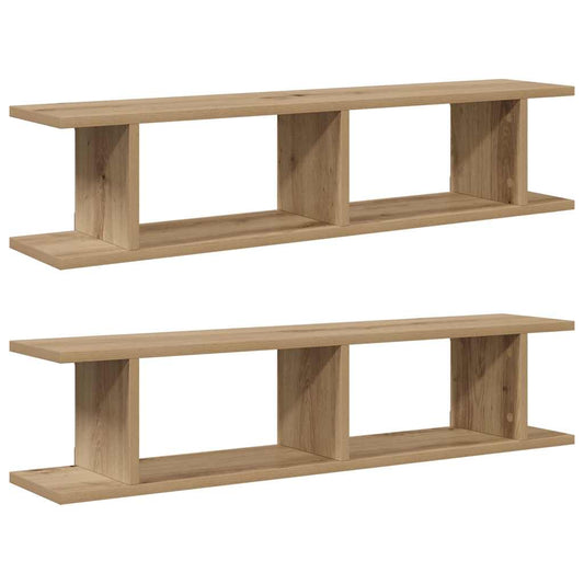vidaXL Wall Shelves 2 pcs Artisan Oak 90x18x20 cm Engineered Wood