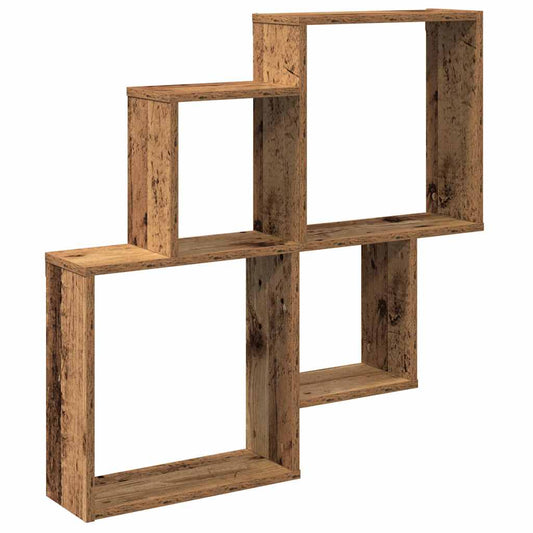 vidaXL Wall Shelf Old Wood 80x15x78,5 cm Engineered Wood