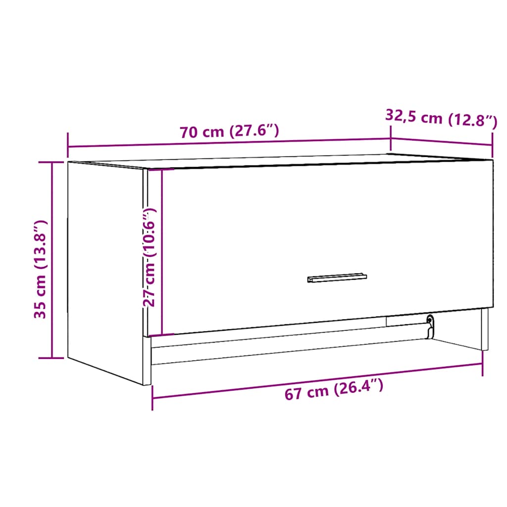 vidaXL Wardrobe Artisan Oak 70x32,5x35 cm Engineered Wood