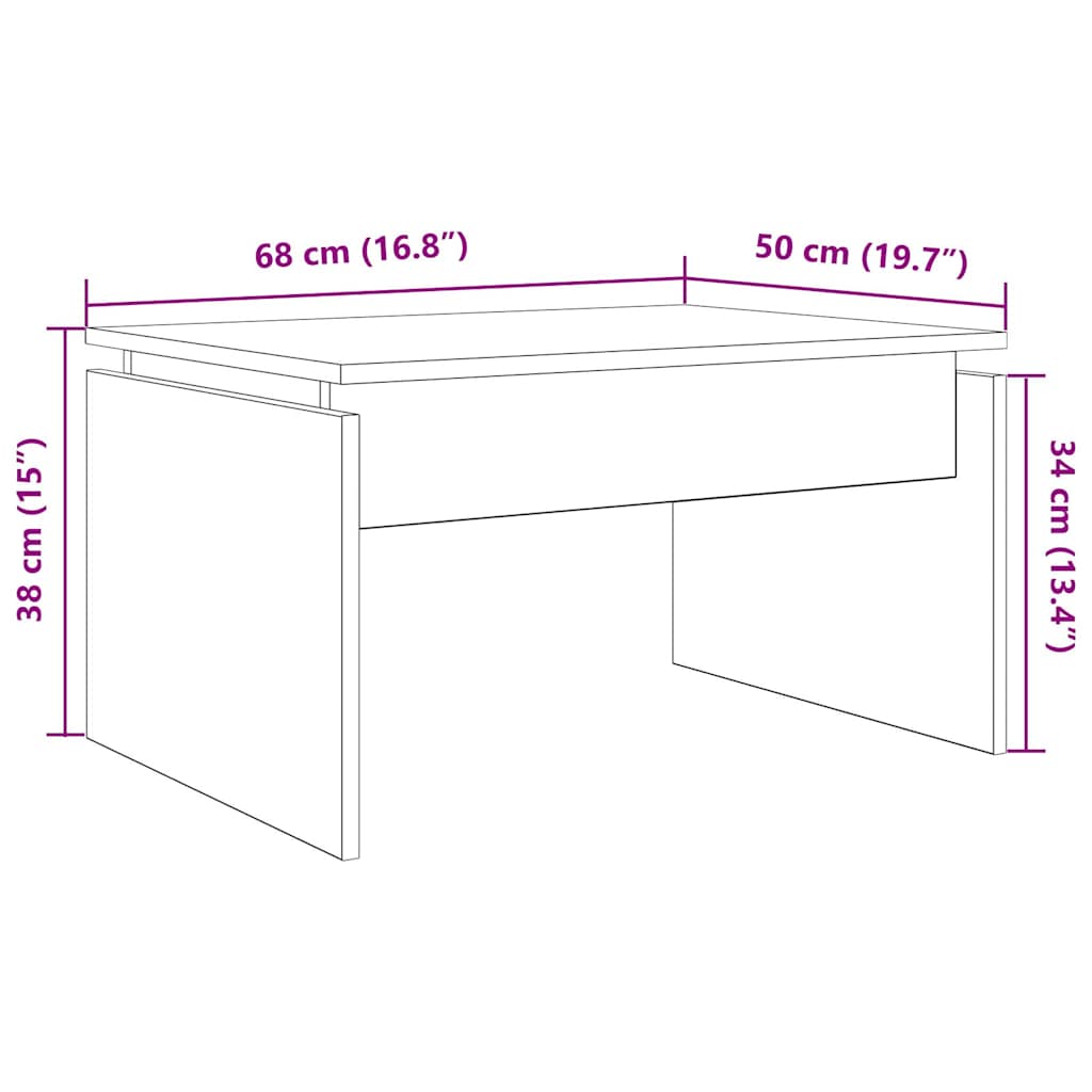 vidaXL Coffee Table Old Wood 68x50x38 cm Engineered Wood